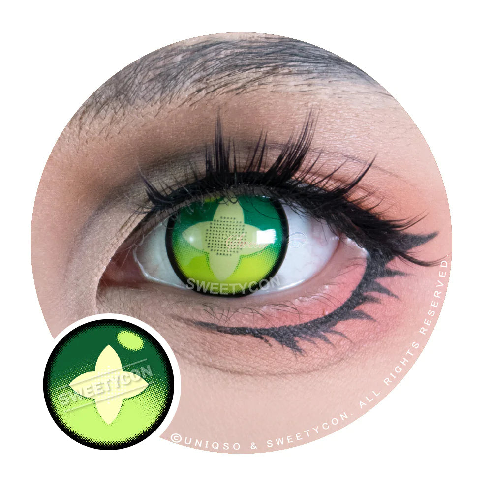 Sweety Clover Green (1 lens/pack)-Colored Contacts-SweetyCon