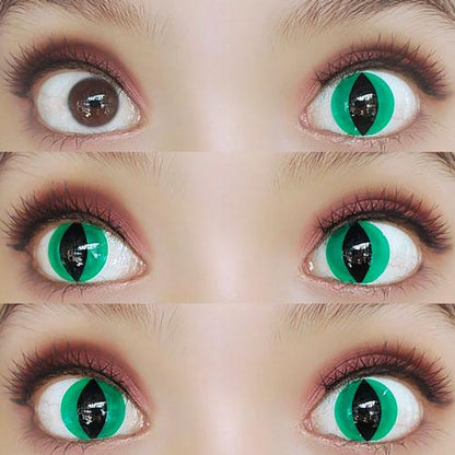 Sweety Crazy Alian Green Cat (1 lens/pack)-Crazy Contacts-SweetyCon