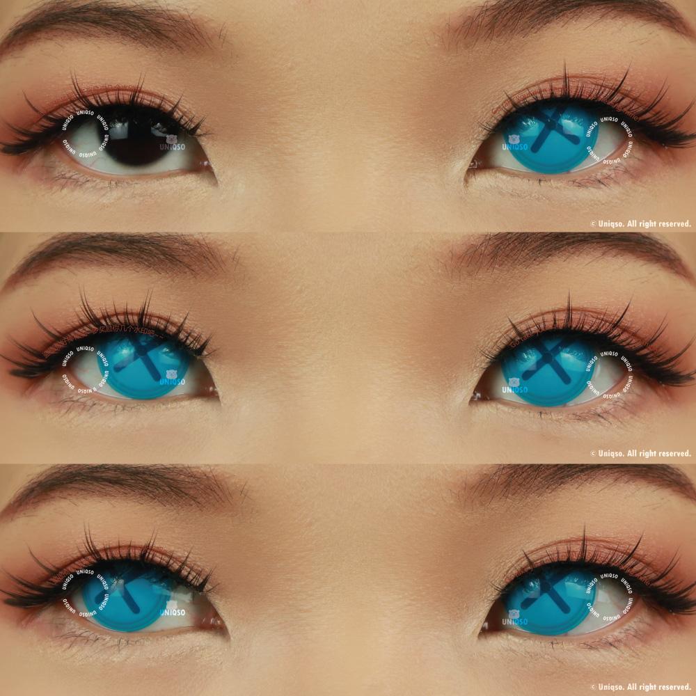 Sweety Crazy Button Eye Blue (1 lens/pack)-Crazy Contacts-SweetyCon
