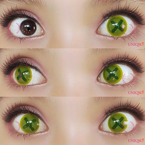 Sweety Crazy Button Eye - Charteuse (1 lens/pack)-Crazy Contacts-SweetyCon