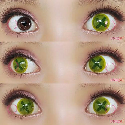 Sweety Crazy Button Eye - Charteuse (1 lens/pack)-Crazy Contacts-SweetyCon