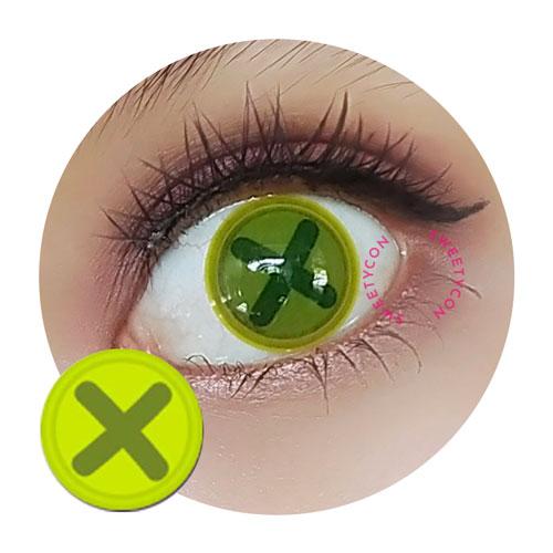 Sweety Crazy Button Eye - Charteuse (1 lens/pack)-Crazy Contacts-SweetyCon
