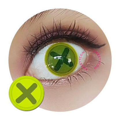 Sweety Crazy Button Eye - Charteuse (1 lens/pack)-Crazy Contacts-SweetyCon