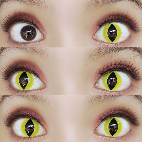 Sweety Crazy Cat Eye Yellow (1 lens/pack)-Crazy Contacts-SweetyCon