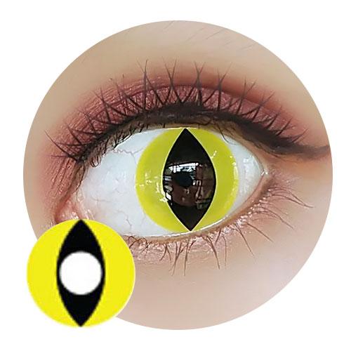 Sweety Crazy Cat Eye Yellow (1 lens/pack)-Crazy Contacts-SweetyCon