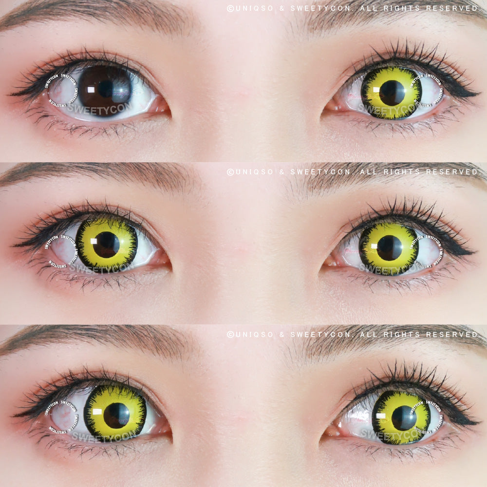 Sweety Crazy Mystic Yellow (1 lens/pack)-Colored Contacts-SweetyCon