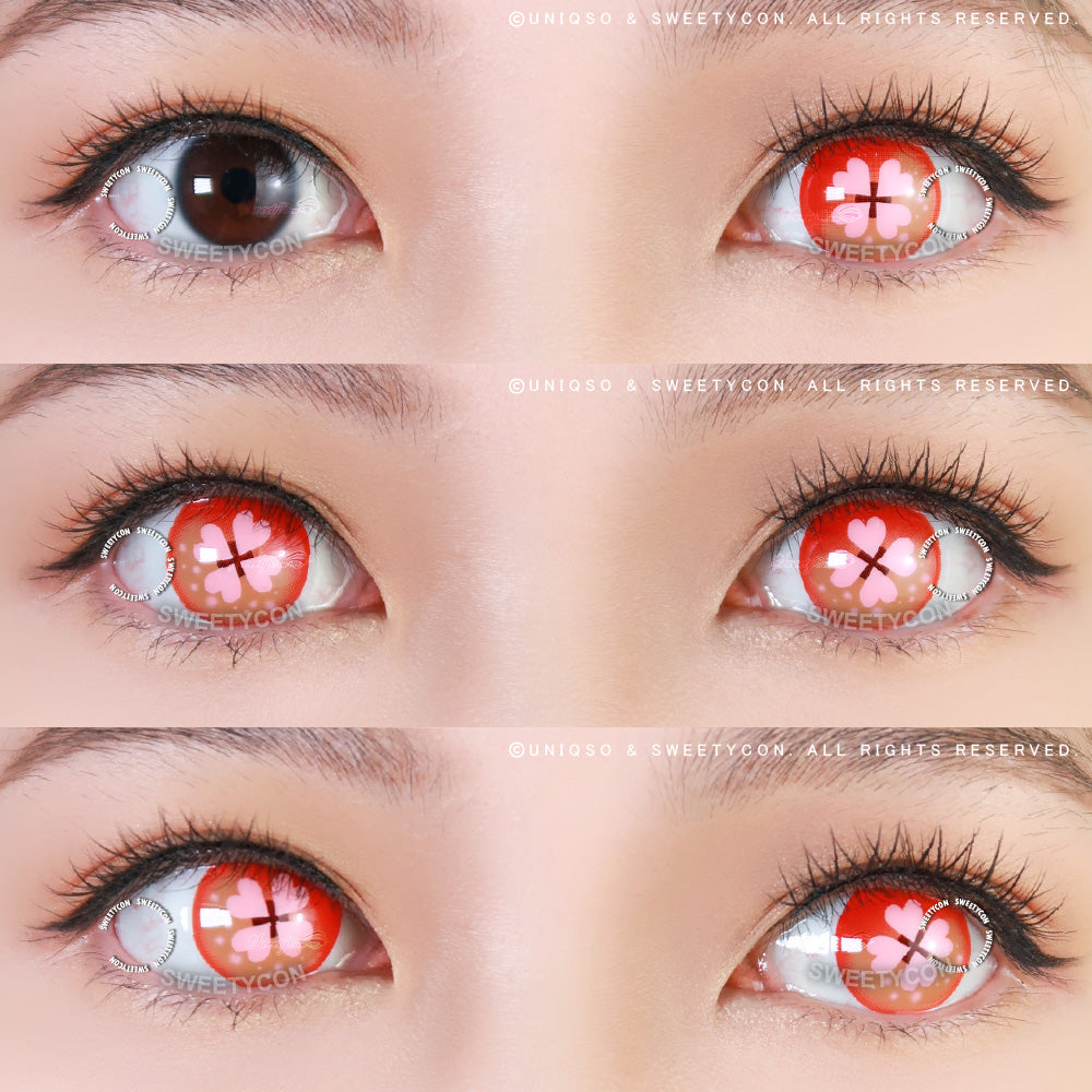 Sweety Crazy Pink Clover (1 lens/pack)-Colored Contacts-SweetyCon