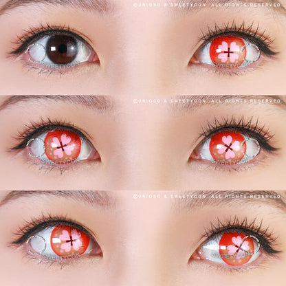 Sweety Crazy Pink Clover (1 lens/pack)-Colored Contacts-SweetyCon