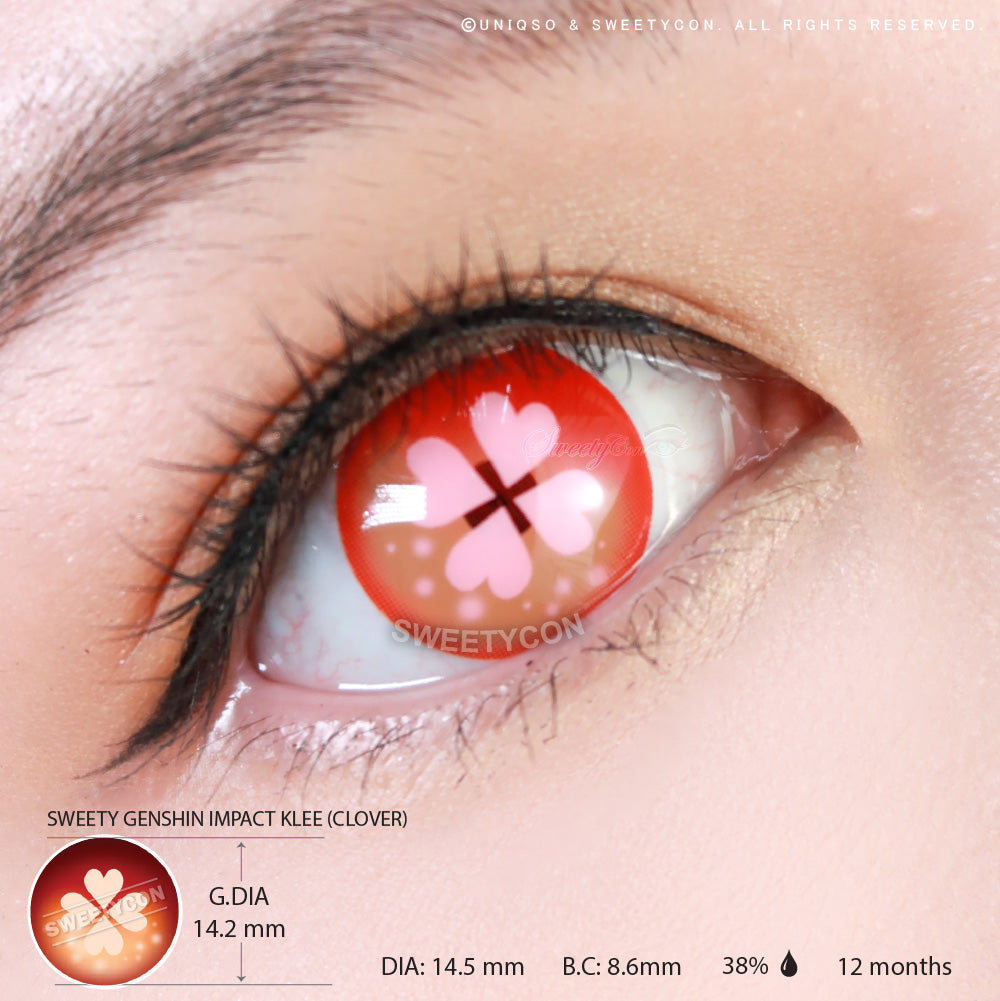 Sweety Crazy Pink Clover (1 lens/pack)-Colored Contacts-SweetyCon
