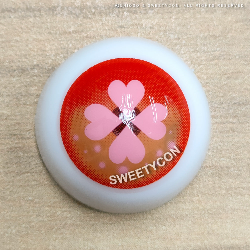 Sweety Crazy Pink Clover (1 lens/pack)-Colored Contacts-SweetyCon