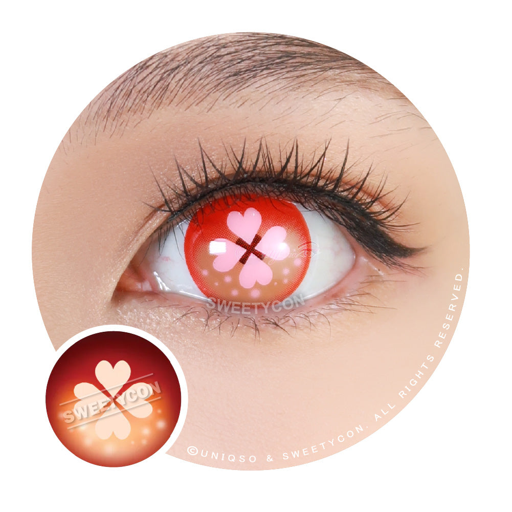 Sweety Crazy Pink Clover (1 lens/pack)-Colored Contacts-SweetyCon