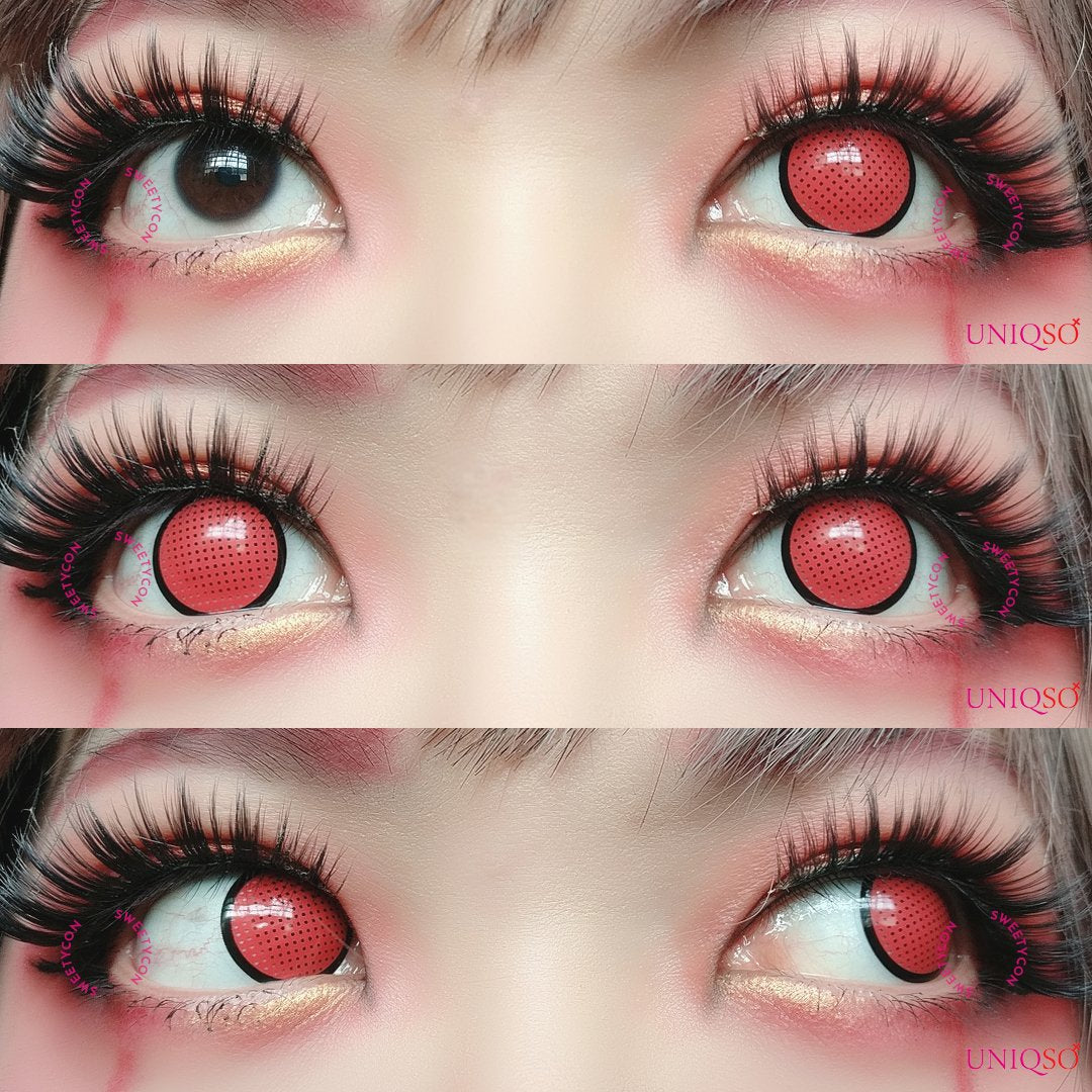 Sweety Crazy Red Mesh/Screen with Black Rim (1 lens/pack)-Crazy Contacts-SweetyCon