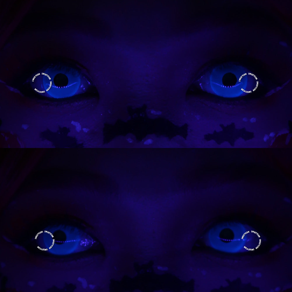 Sweety Crazy UV Glow Blue (1 lens/pack)-UV Contacts-SweetyCon