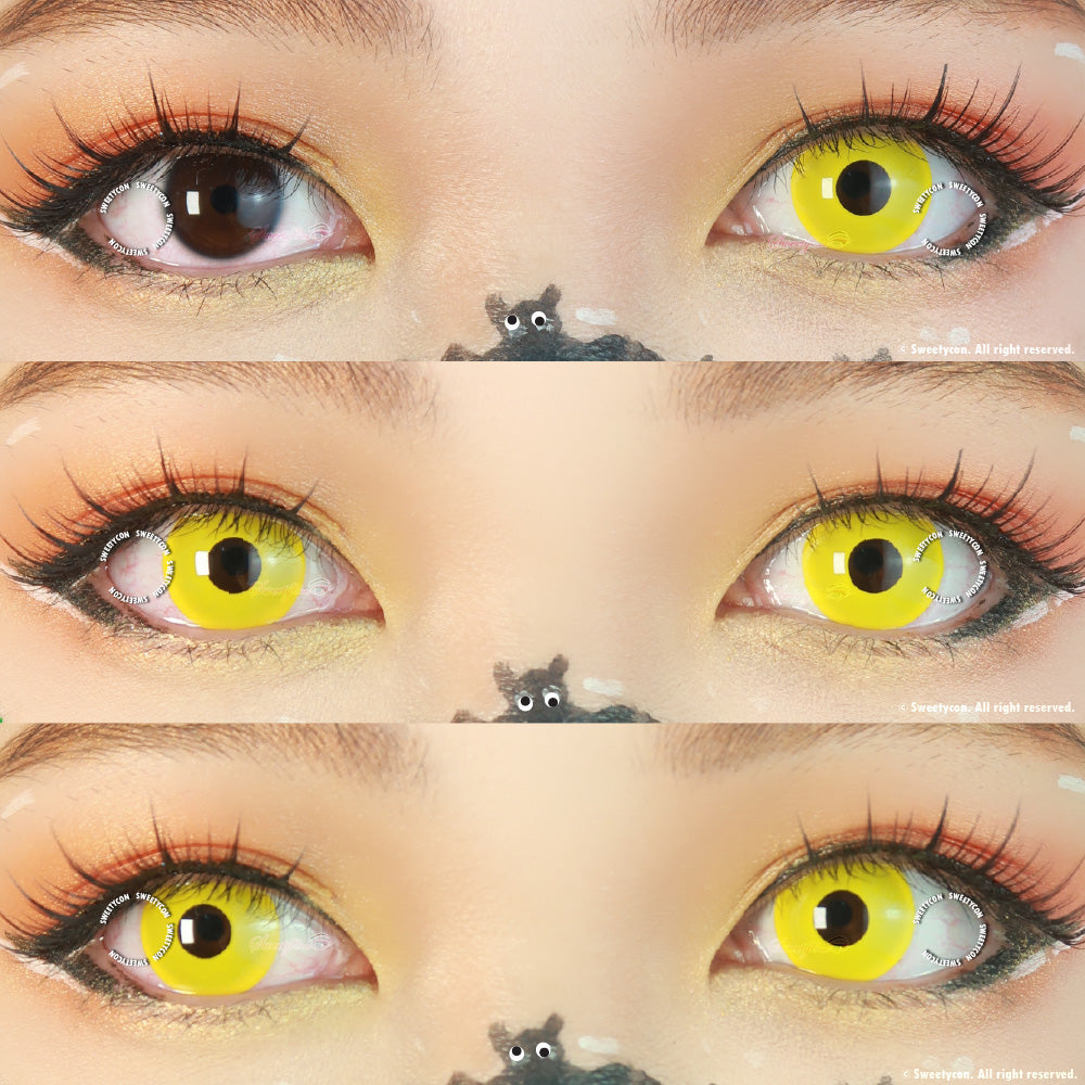 Sweety Crazy UV Glow Yellow (1 lens/pack)-UV Contacts-SweetyCon