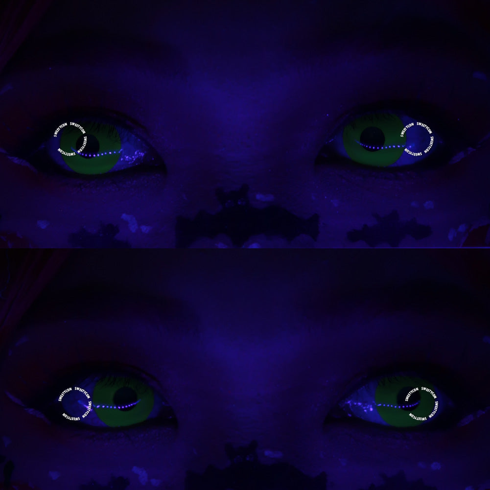 Sweety Crazy UV Glow Yellow (1 lens/pack)-UV Contacts-SweetyCon