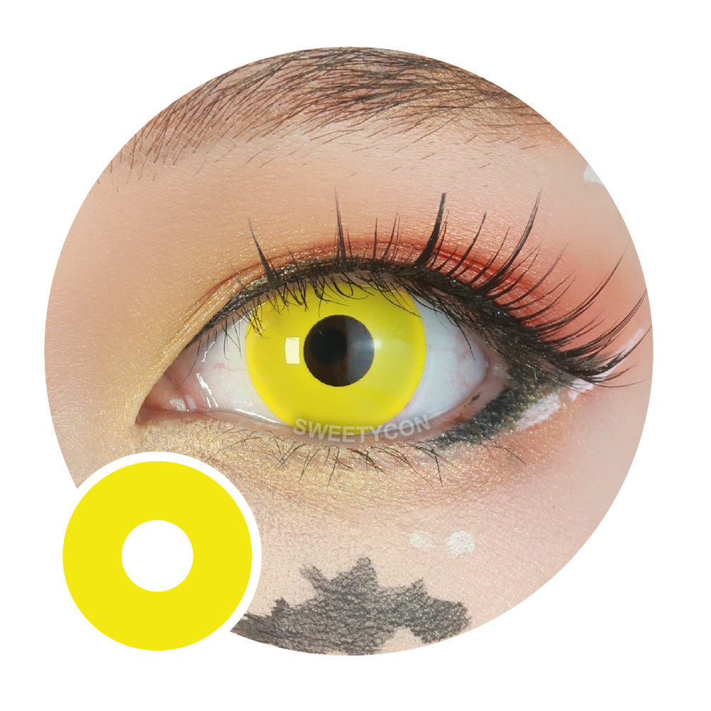Sweety Crazy UV Glow Yellow (1 lens/pack)-UV Contacts-SweetyCon