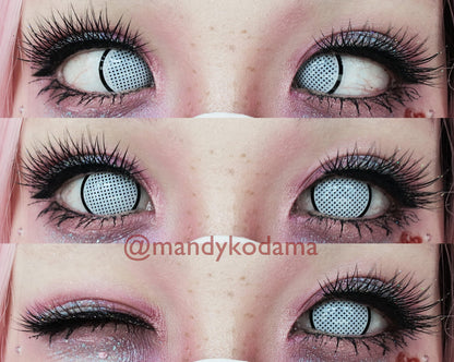 Sweety Crazy White Screen/Mesh with Black Rim (1 lens/pack)-Crazy Contacts-SweetyCon