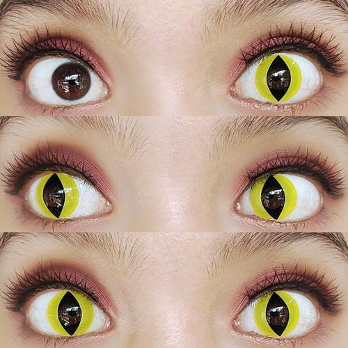 Sweety Crazy Yellow Cat (1 lens/pack)-Crazy Contacts-SweetyCon