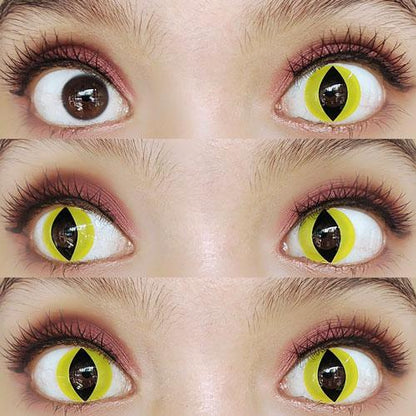 Sweety Crazy Yellow Cat (1 lens/pack)-Crazy Contacts-SweetyCon