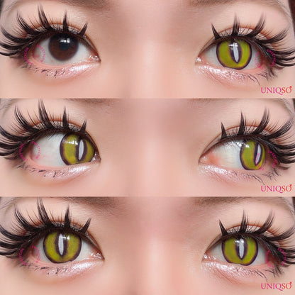 Sweety Crazy Yellow Demon Eye White Slit (1 lens/pack)-Crazy Contacts-SweetyCon