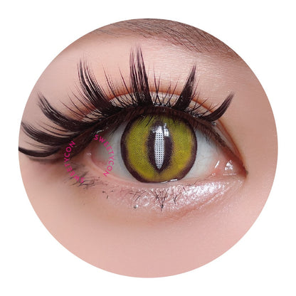 Sweety Crazy Yellow Demon Eye White Slit (1 lens/pack)-Crazy Contacts-SweetyCon