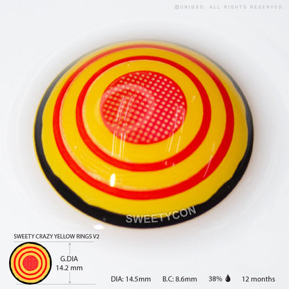 Sweety Crazy Yellow Rings V2 (1 lens/pack)-Crazy Contacts-UNIQSO