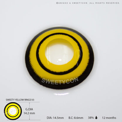 Sweety Crazy Yellow Rings V3 (1 lens/pack)-Crazy Contacts-UNIQSO