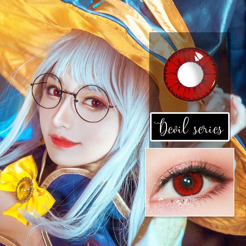 Sweety Devil Red (1 lens/pack)-Colored Contacts-SweetyCon