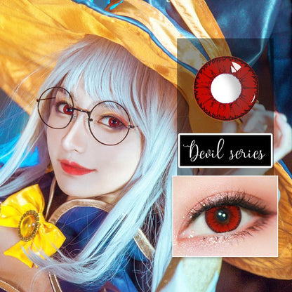 Sweety Devil Red (1 lens/pack)-Colored Contacts-SweetyCon