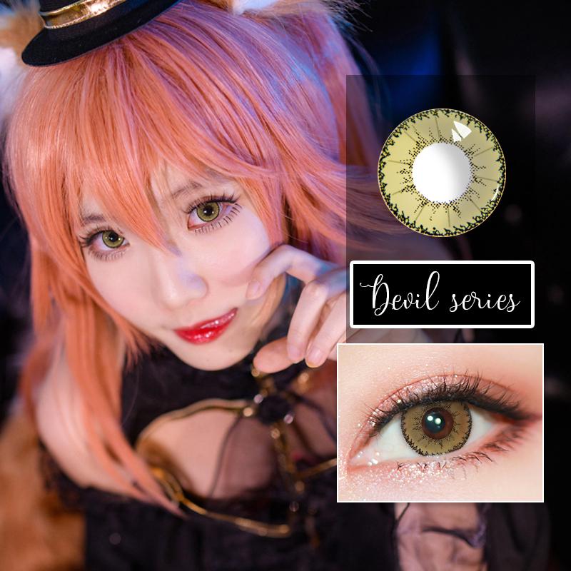 Sweety Devil Yellow (1 lens/pack)-Colored Contacts-SweetyCon