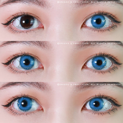 Sweety Milkshake Blue (1 lens/pack)-Colored Contacts-SweetyCon