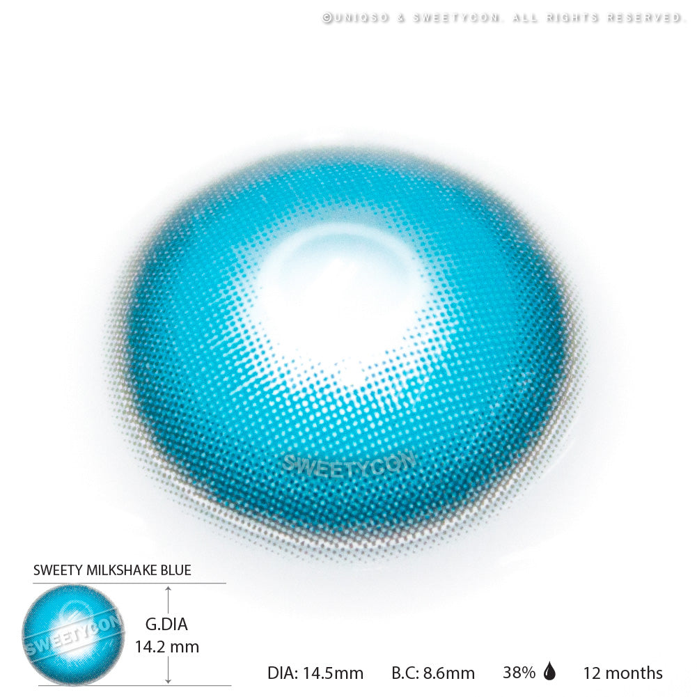 Sweety Milkshake Blue (1 lens/pack)-Colored Contacts-SweetyCon