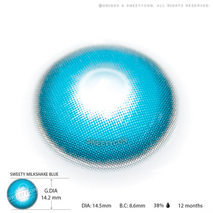 Sweety Milkshake Blue (1 lens/pack)-Colored Contacts-SweetyCon