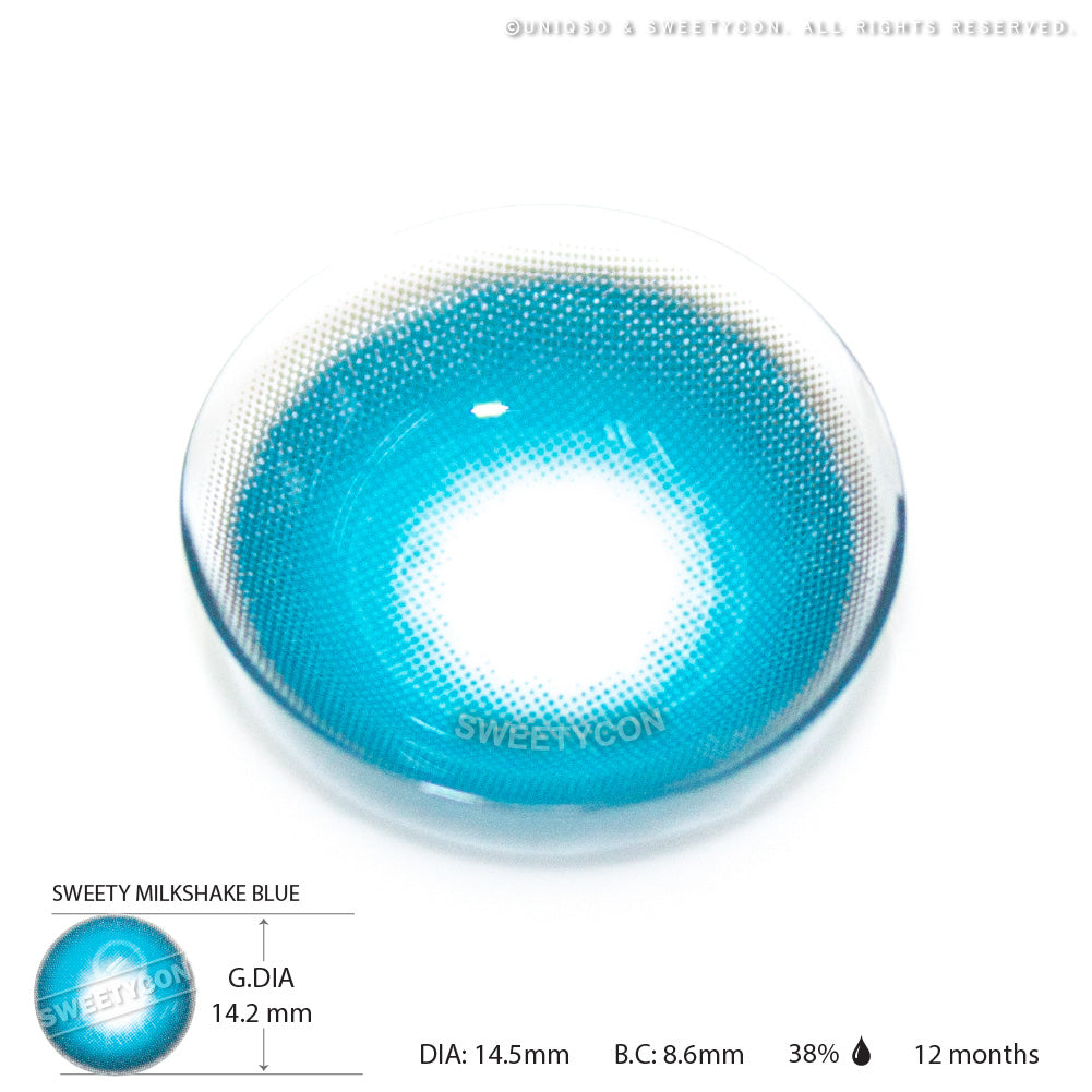 Sweety Milkshake Blue (1 lens/pack)-Colored Contacts-SweetyCon