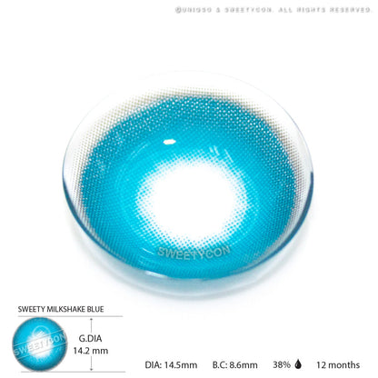 Sweety Milkshake Blue (1 lens/pack)-Colored Contacts-SweetyCon