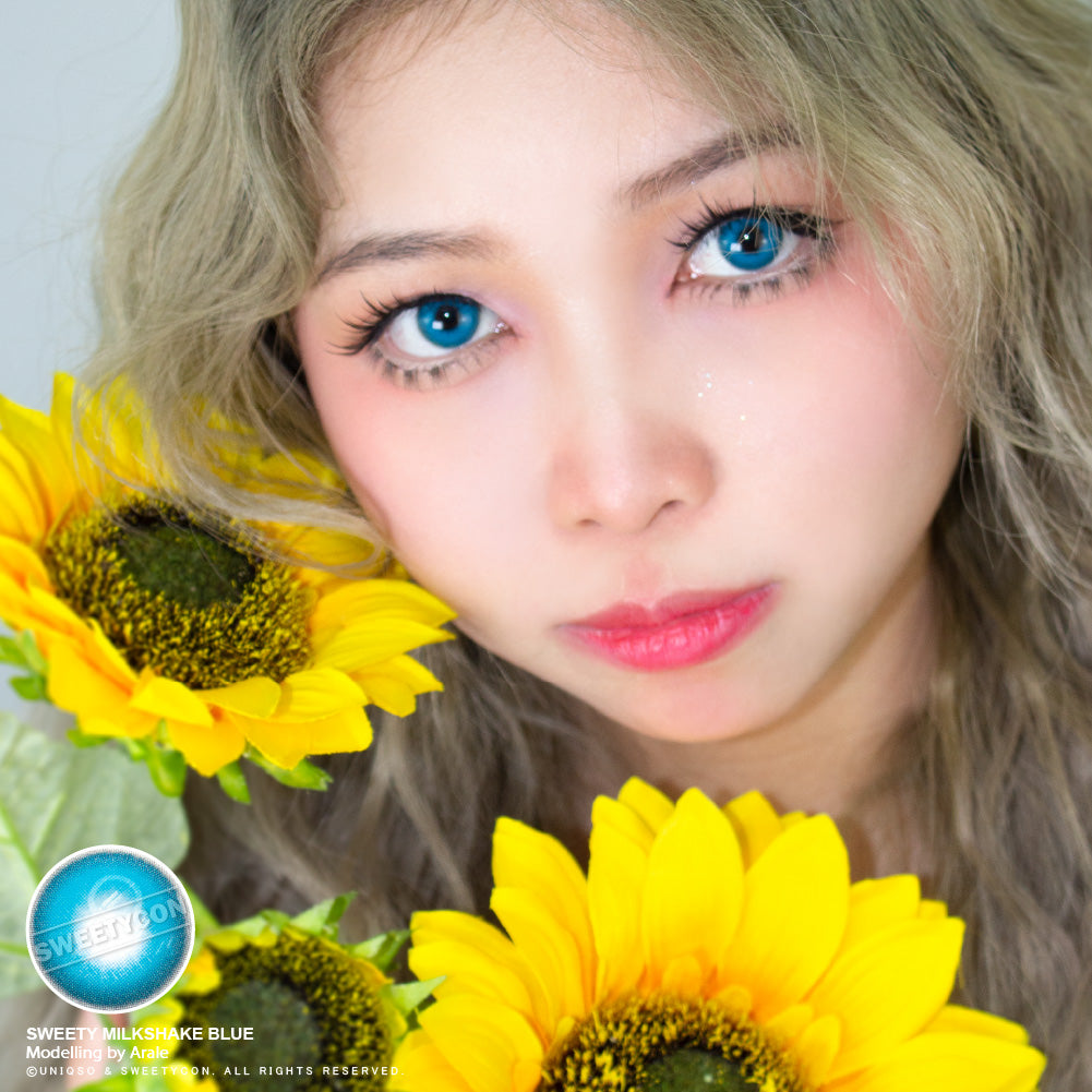 Sweety Milkshake Blue (1 lens/pack)-Colored Contacts-SweetyCon