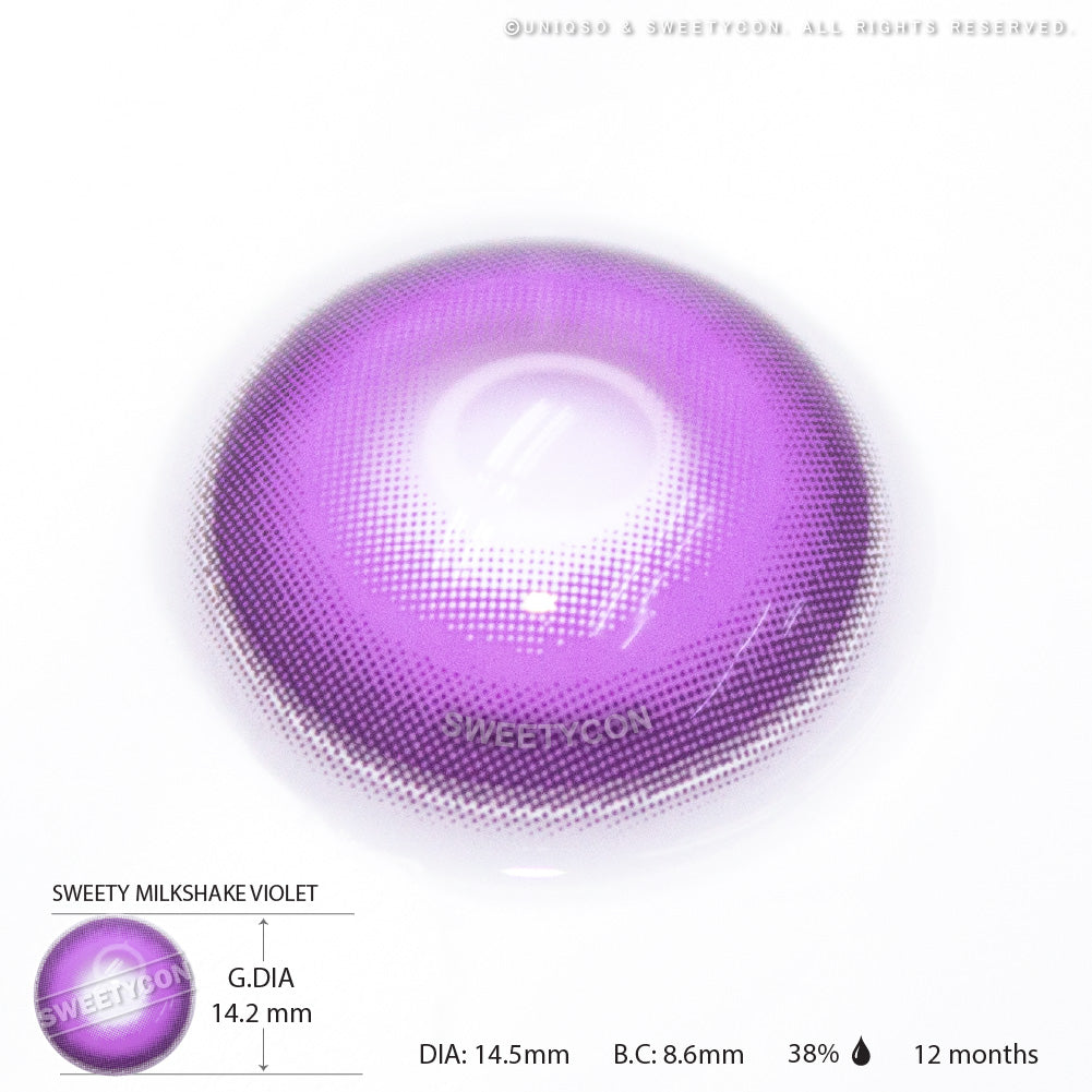 Sweety Milkshake Violet (1 lens/pack)-Colored Contacts-SweetyCon