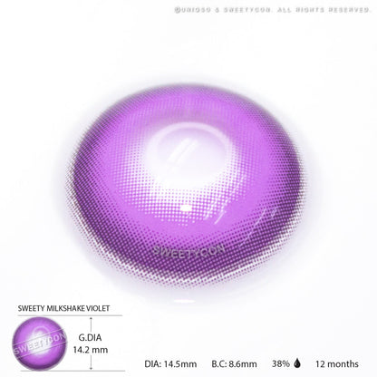 Sweety Milkshake Violet (1 lens/pack)-Colored Contacts-SweetyCon