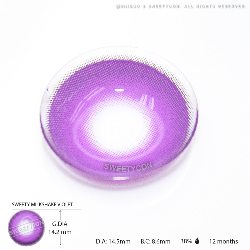 Sweety Milkshake Violet (1 lens/pack)-Colored Contacts-SweetyCon