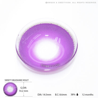 Sweety Milkshake Violet (1 lens/pack)-Colored Contacts-SweetyCon