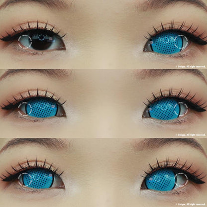 Sweety Mini Sclera Cyan Mesh Rim (1 lens/pack)-Mini Sclera Contacts-SweetyCon