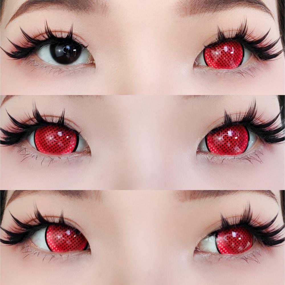 Sweety Mini Sclera Red Mesh Rim (1 lens/pack)-Mini Sclera Contacts-SweetyCon