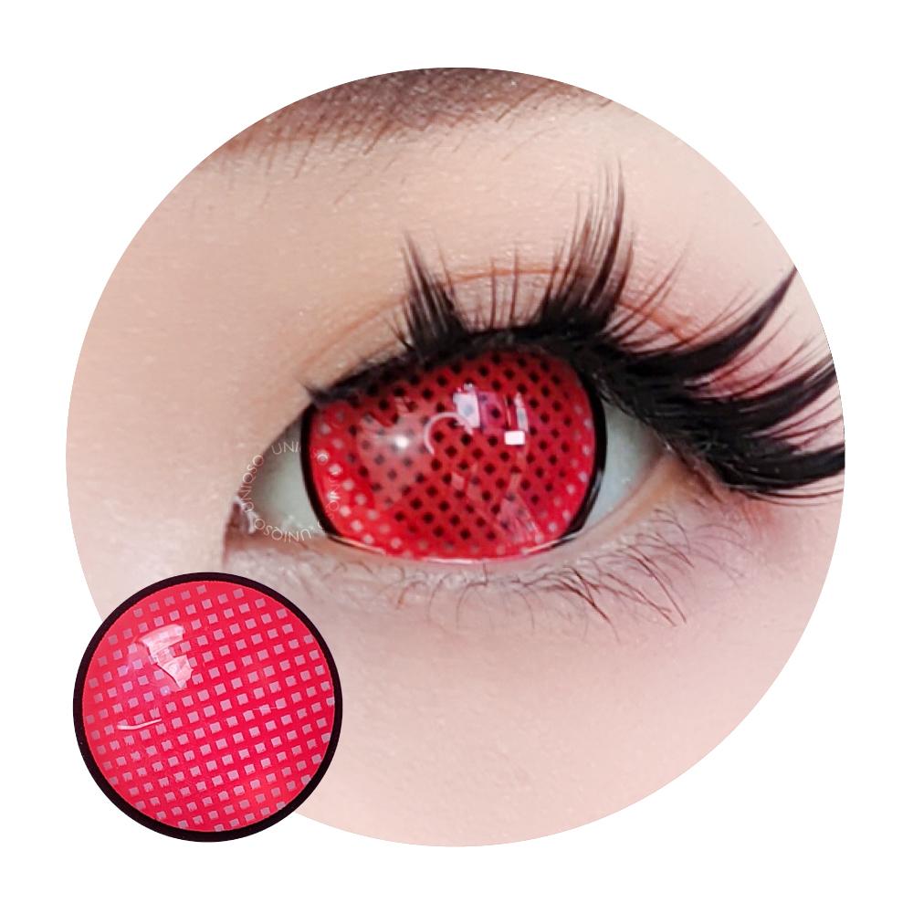 Sweety Mini Sclera Red Mesh Rim (1 lens/pack)-Mini Sclera Contacts-SweetyCon