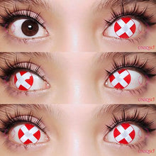 Load image into Gallery viewer, Sweety Crazy White Cross Red Eye (1 lens/pack)-Crazy Contacts-UNIQSO
