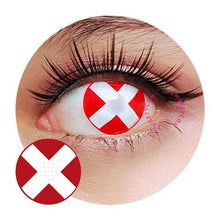 Load image into Gallery viewer, Sweety Crazy White Cross Red Eye-Crazy Contacts-UNIQSO
